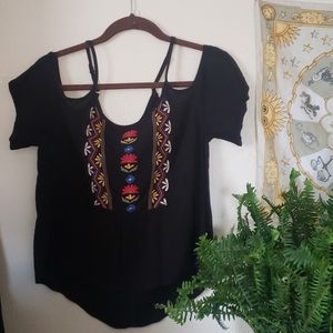 Chloe & Katie shoulder cutout tank top